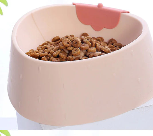 Strawberry Grain Pet Bowl for Upset Prevention